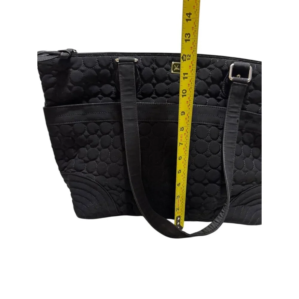 Vera Bradley Black Quilted Large Diaper Bag Changing Pad Floral Vinyl Interior - Picture 7 of 9